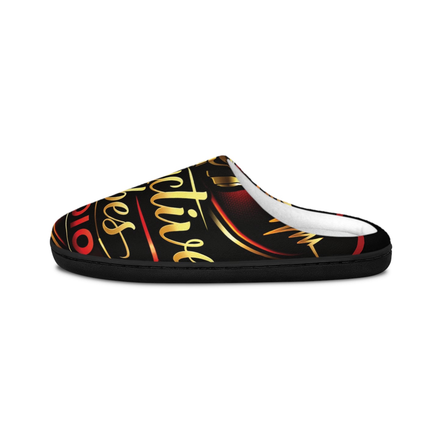 Indoor Slippers — ‘Daddy’s Vibes’ Retro Gold & Red Lounge Slippers