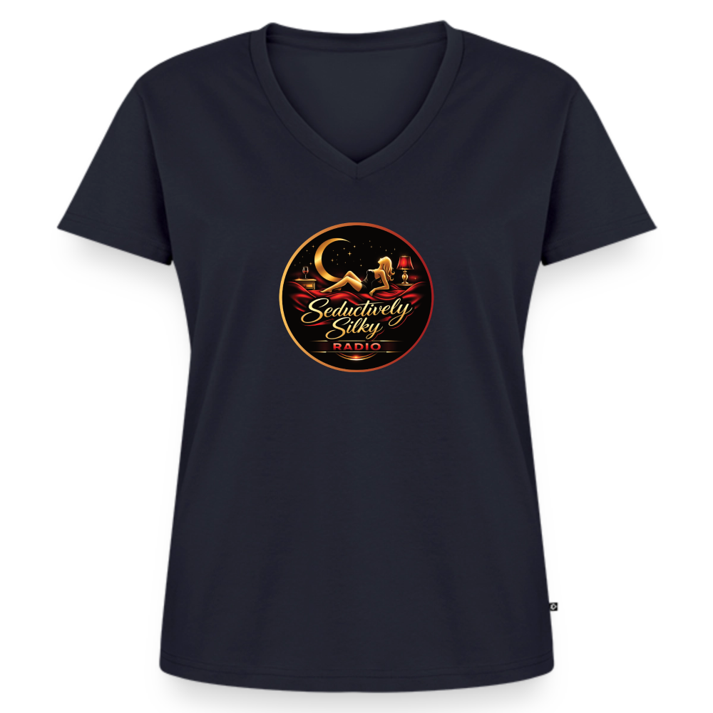 Women's Premium Organic V-Neck T-shirt - navy