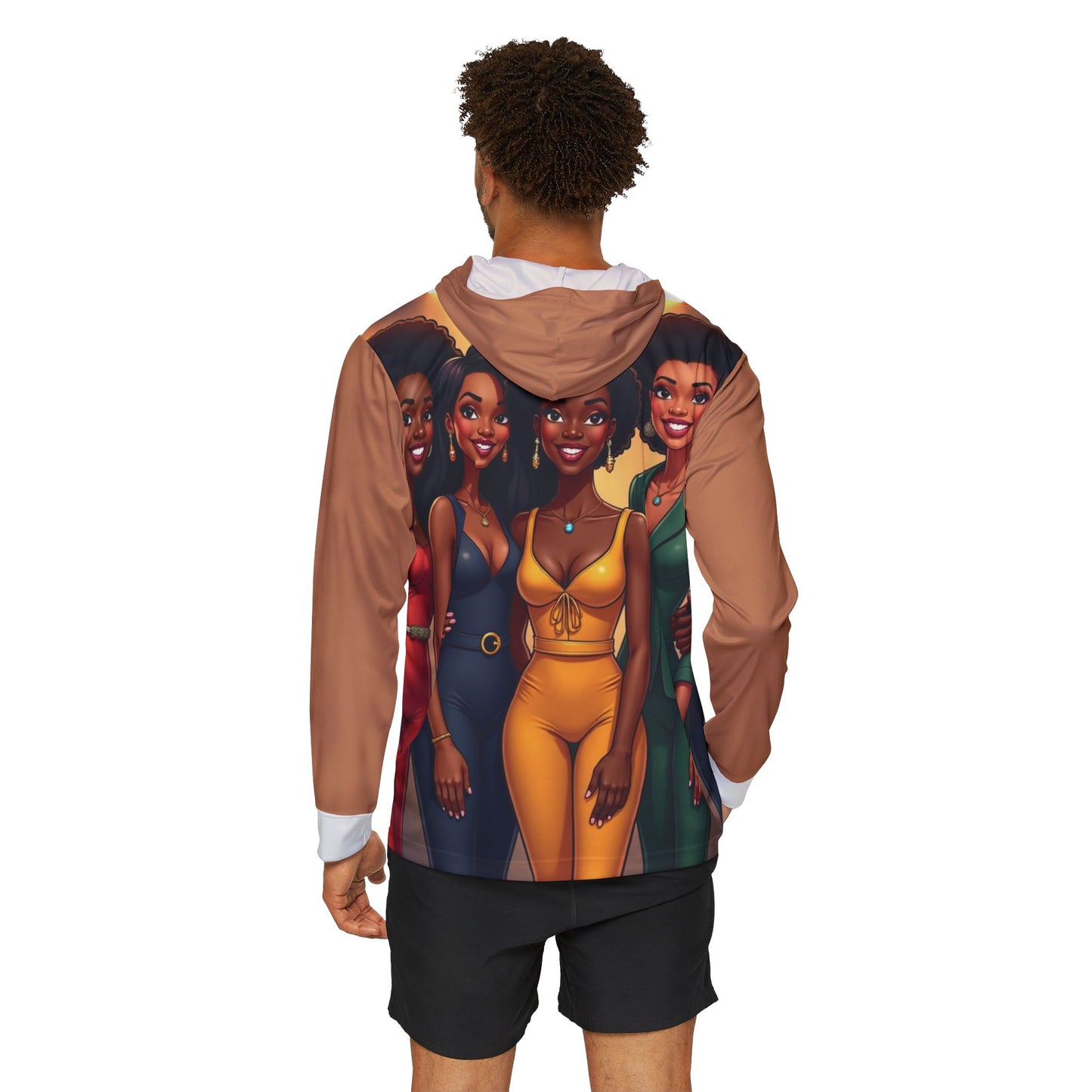 Women's Empowerment Hoodie — Afrocentric Friends Illustration All-Over Print