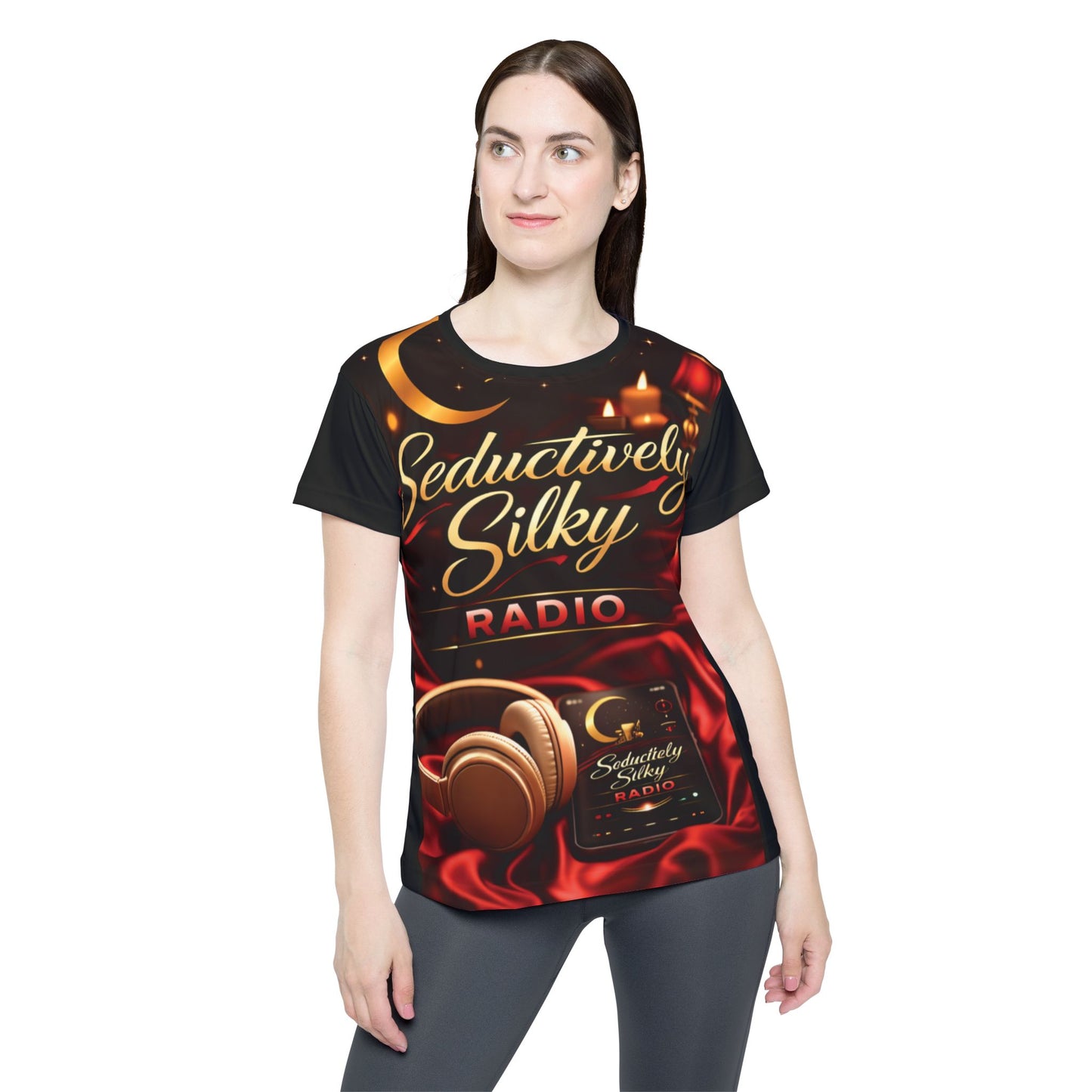 Copy of Seductively Silky Radio Women's Jersey — Luxe Satin-Style Music Tee