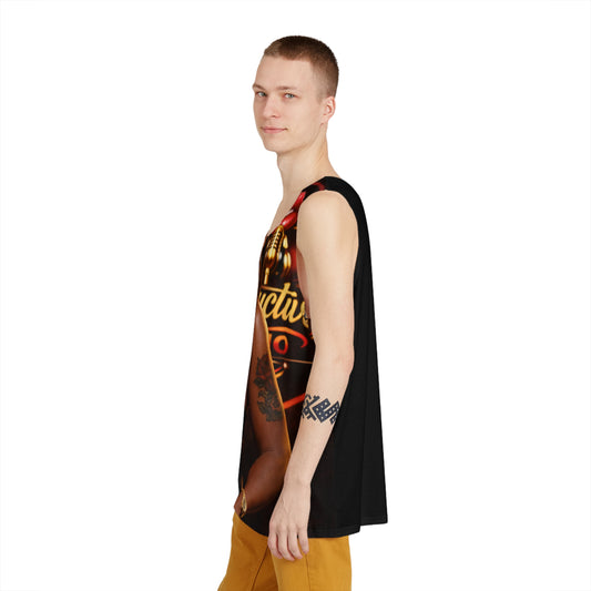 Retro Neon 'Productive' Graphic Tank Top – Men's All-Over Print