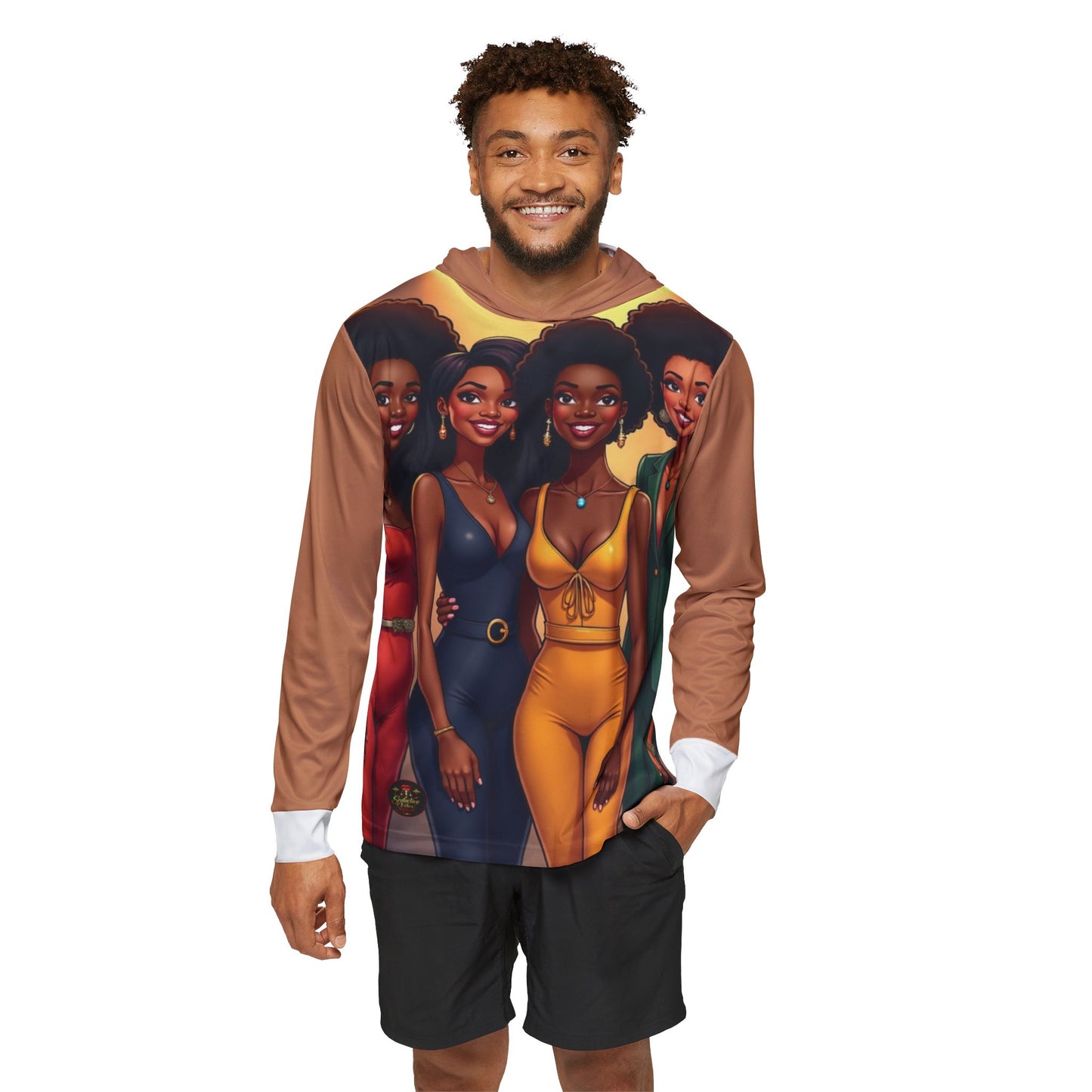 Women's Empowerment Hoodie — Afrocentric Friends Illustration All-Over Print