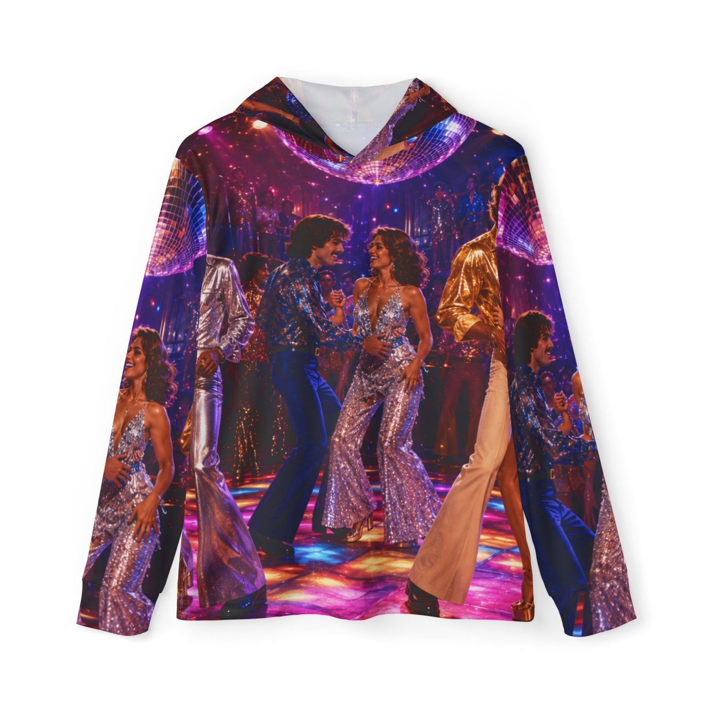 Disco Dance All-Over Print Hoodie — 70s Retro Party Vibe