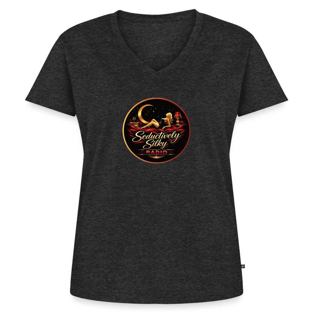 Women's Premium Organic V-Neck T-shirt - heather anthracite