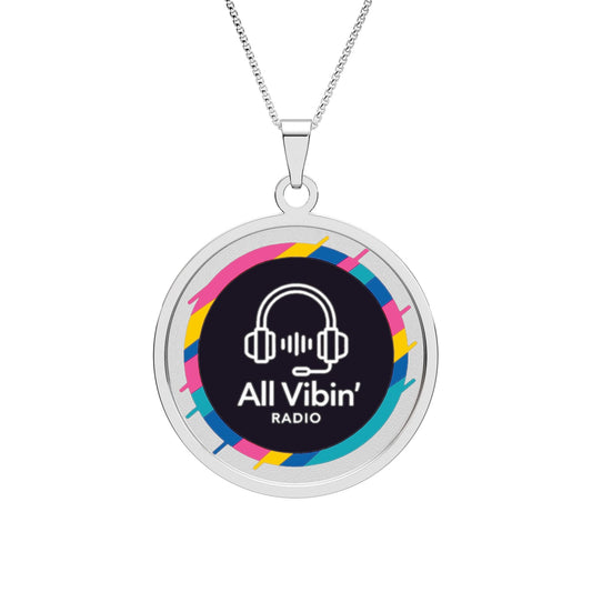 All Vibin' Round Photo Pendant — Colorful Music Logo Necklace