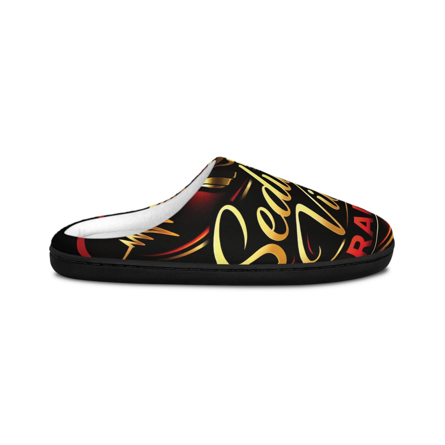 Indoor Slippers — ‘Daddy’s Vibes’ Retro Gold & Red Lounge Slippers