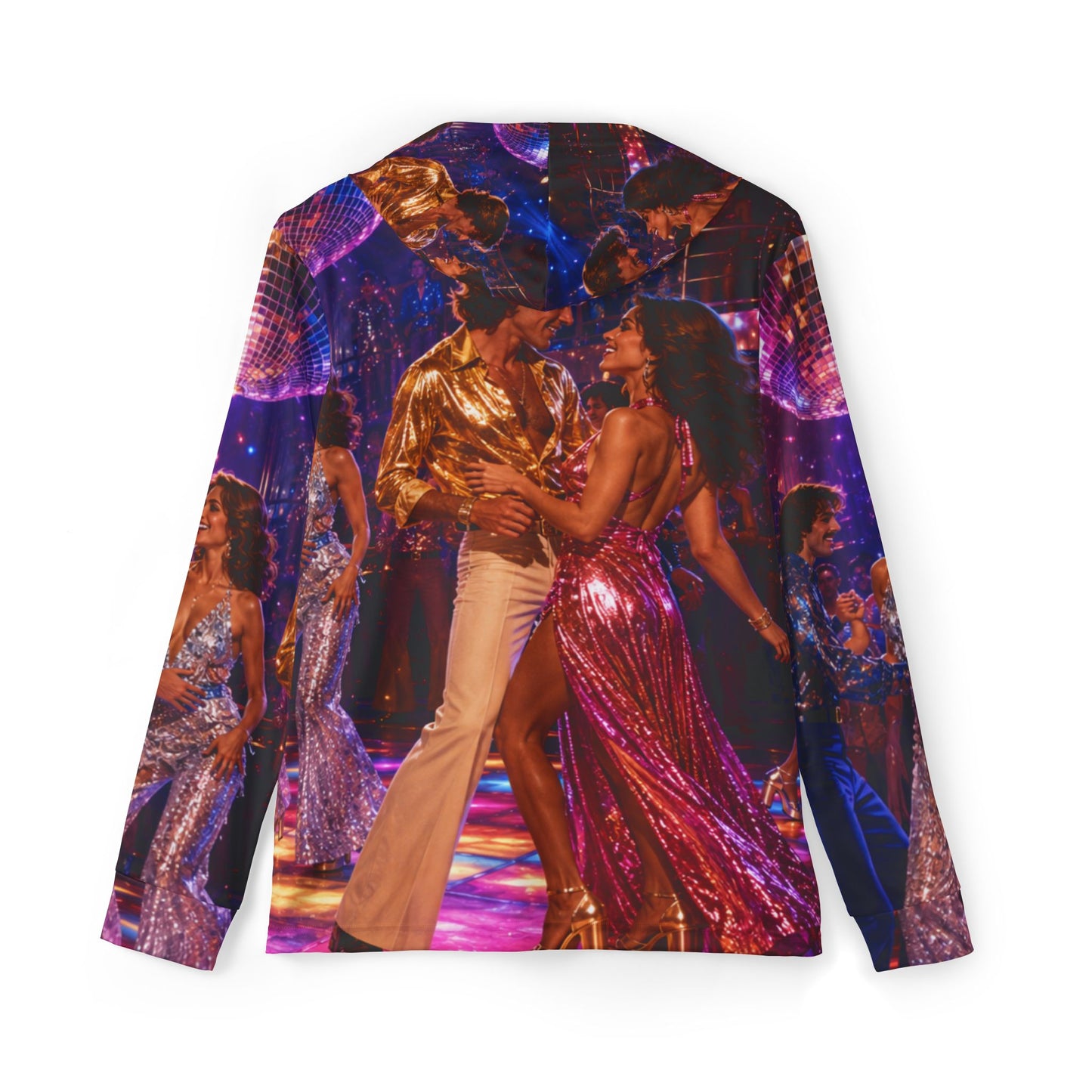 Disco Dance All-Over Print Hoodie — 70s Retro Party Vibe