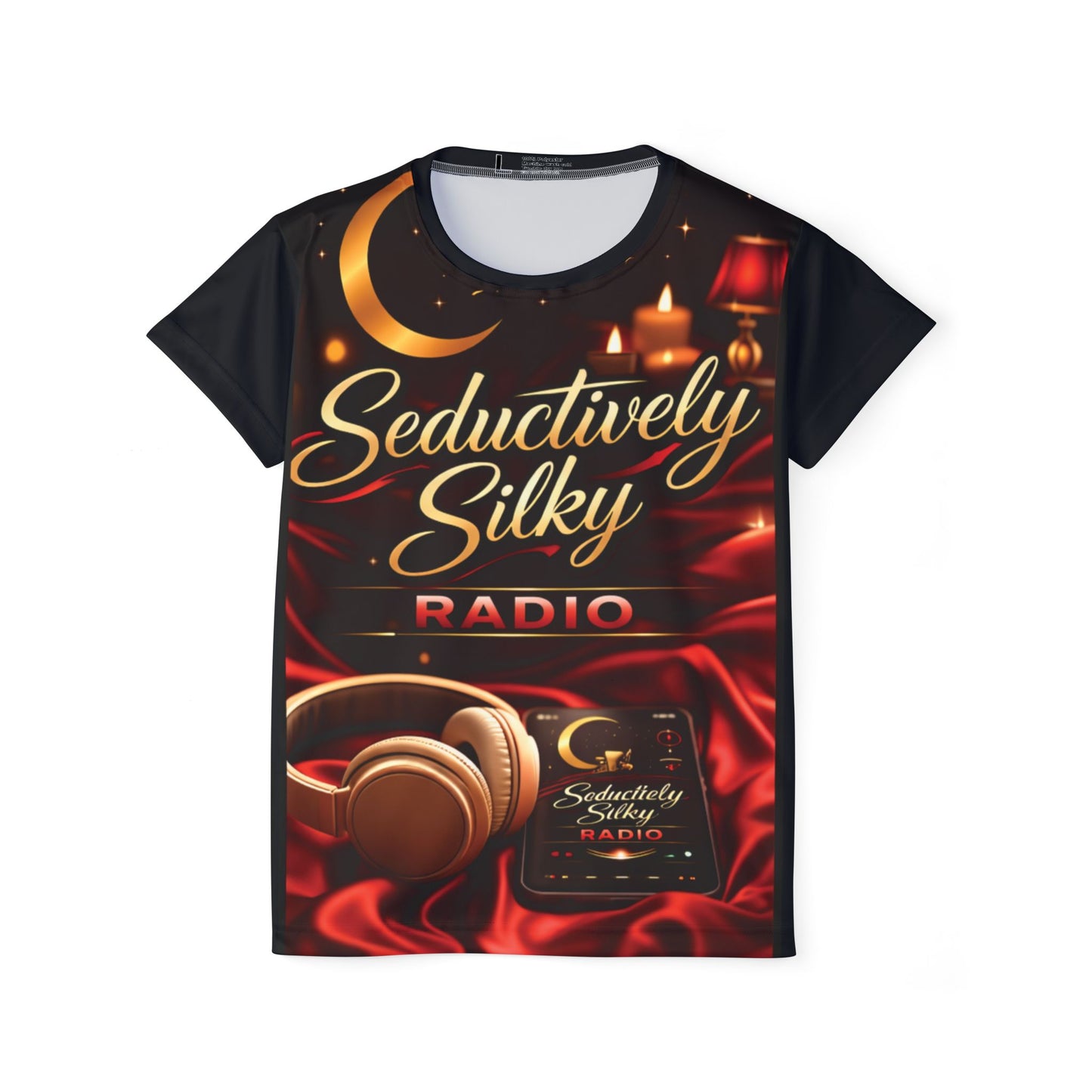 Copy of Seductively Silky Radio Women's Jersey — Luxe Satin-Style Music Tee