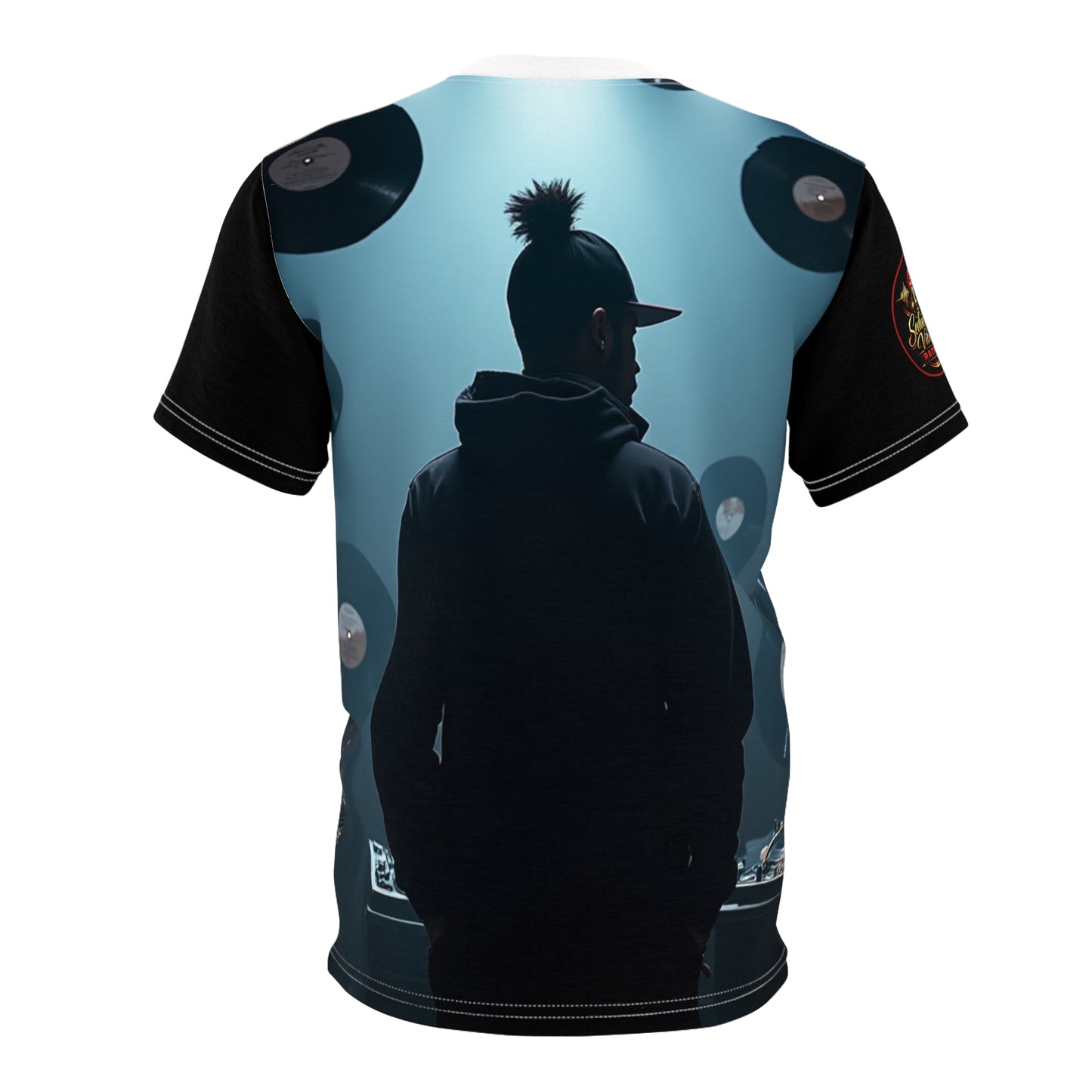 DJ Silhouette Graphic Tee – Retro Vinyl Turntable Streetwear
