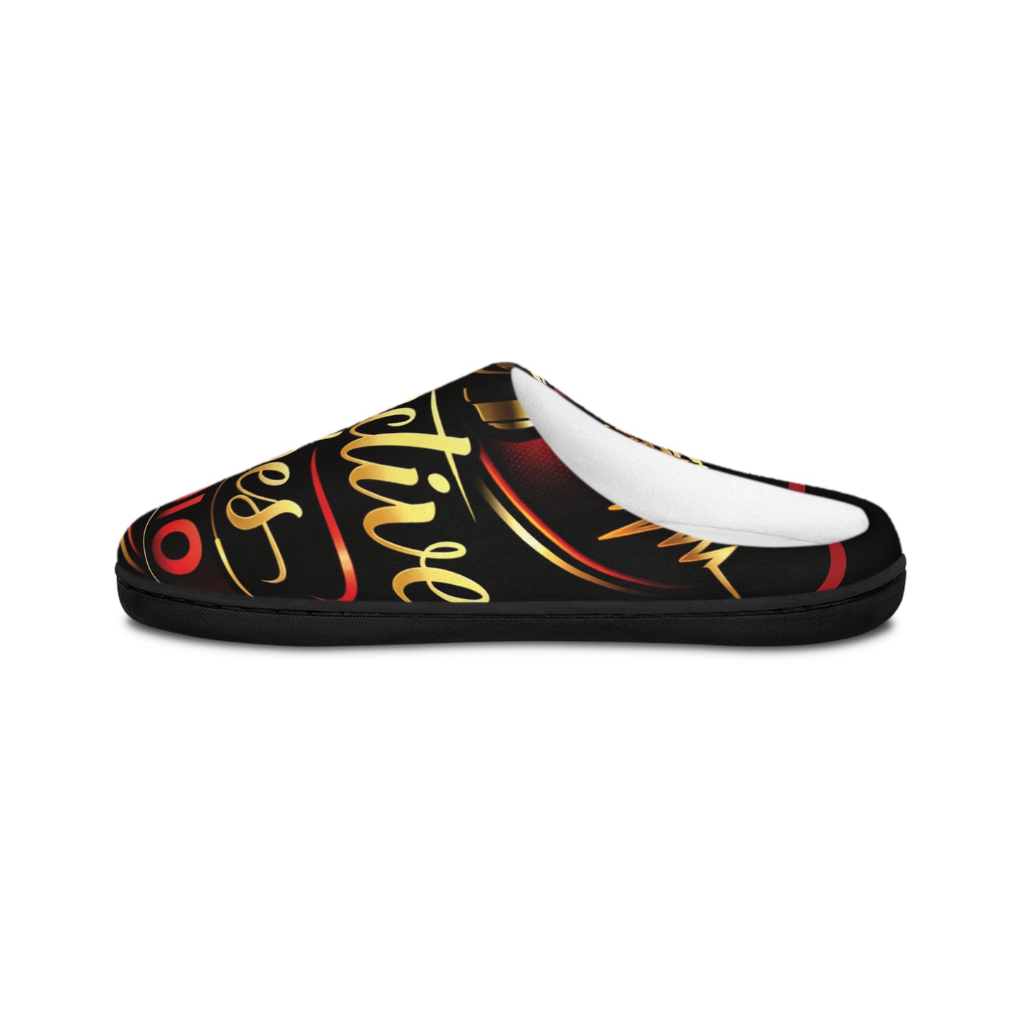 Indoor Slippers — ‘Daddy’s Vibes’ Retro Gold & Red Lounge Slippers