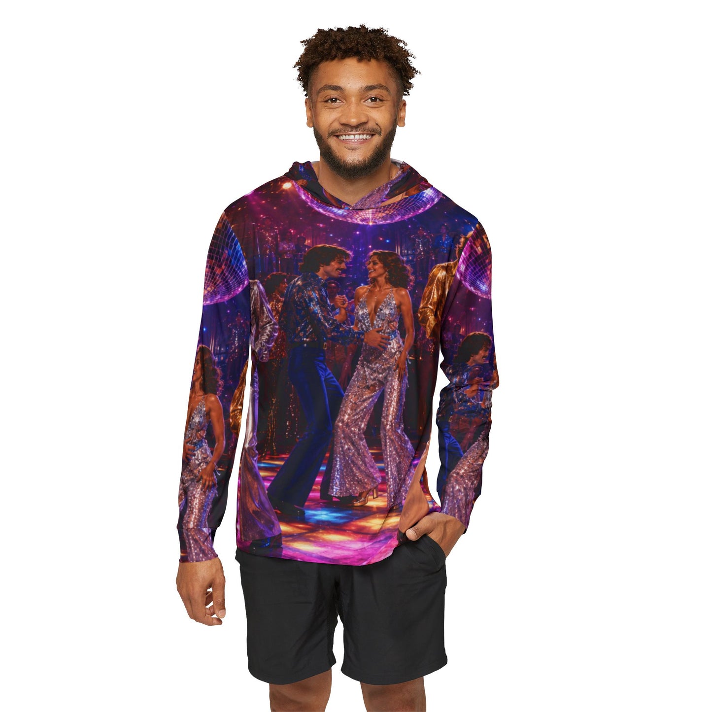 Disco Dance All-Over Print Hoodie — 70s Retro Party Vibe