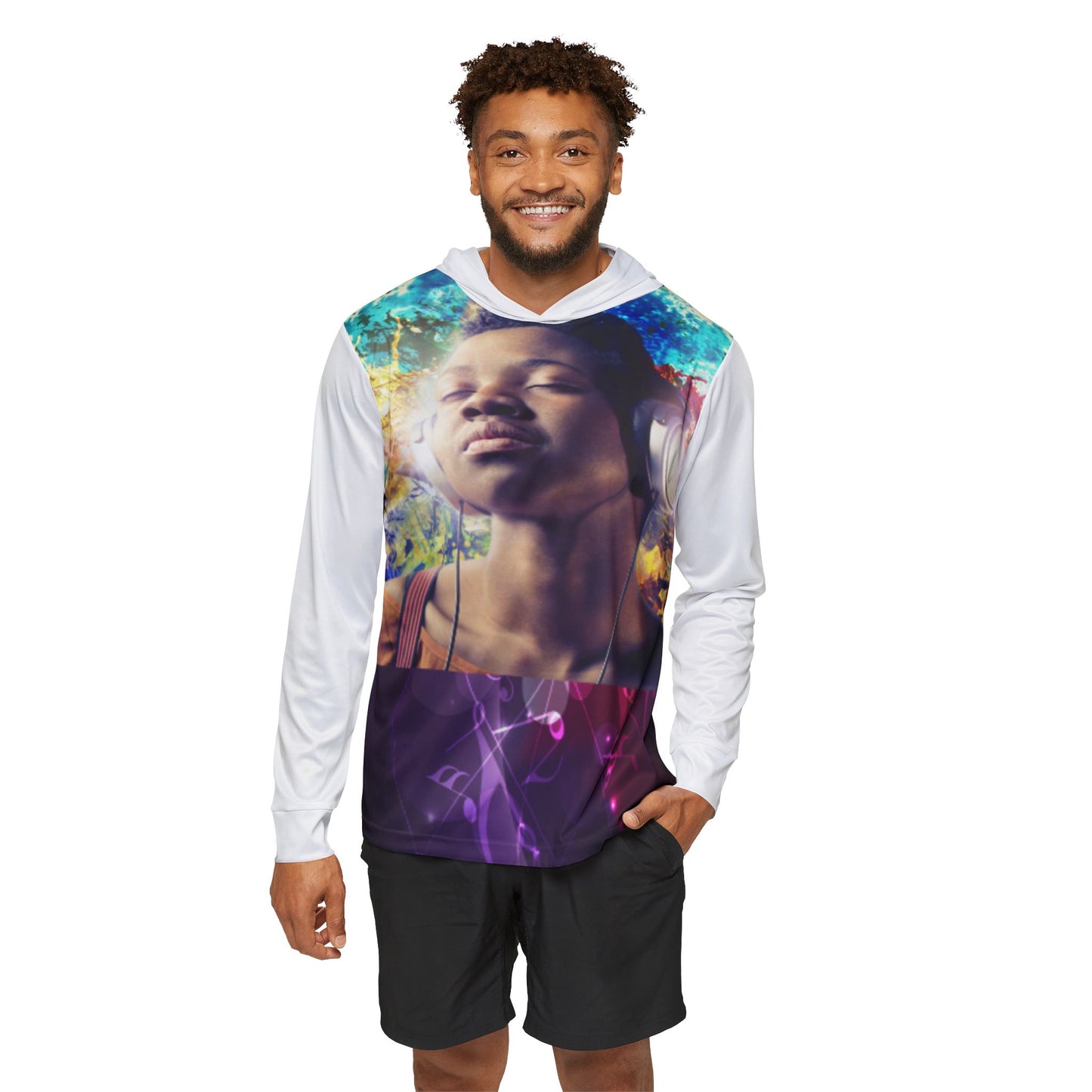 Music Lover Men's Warmup Hoodie – Colorful Headphones AOP