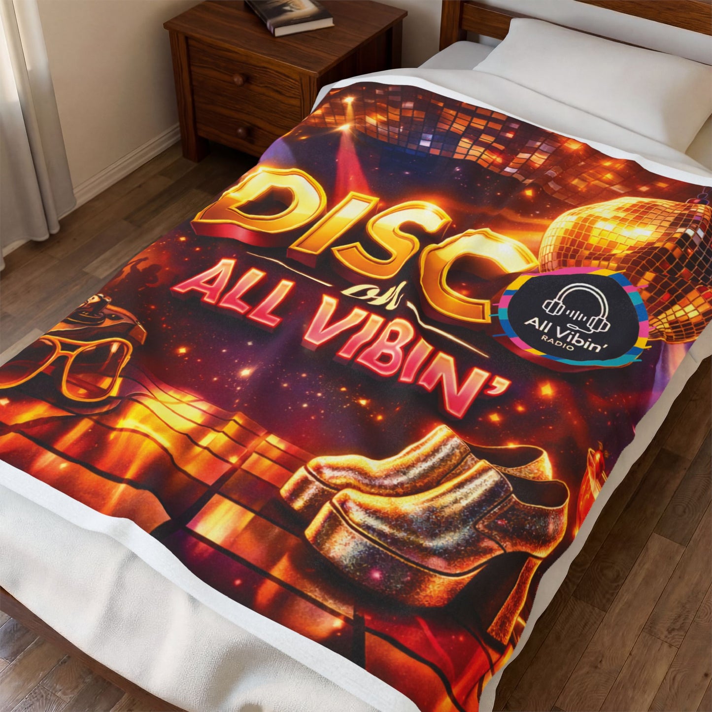 Disco On — Velveteen Plush Blanket | Retro Disco Party Vibes